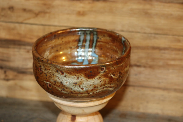 unique clay bowl with painted designs blue copper