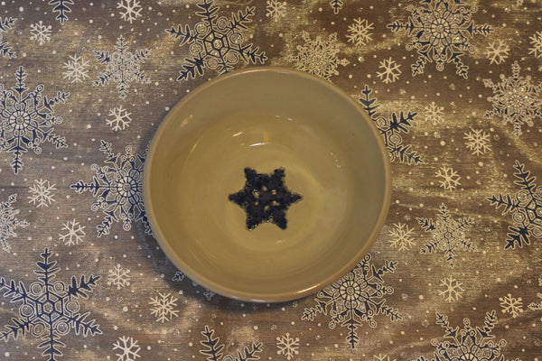 porcelain bowl snowflake skiing mountains blue white