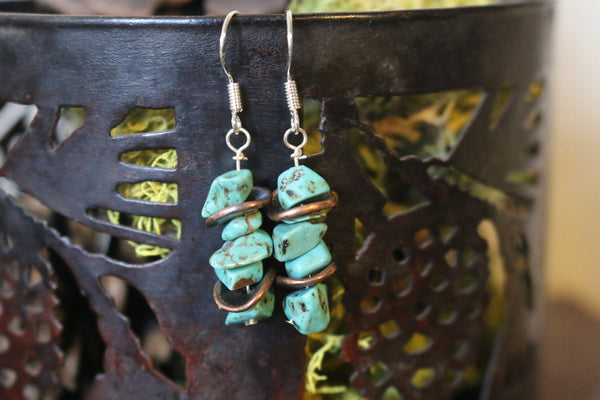 Turquoise & Copper Earrings