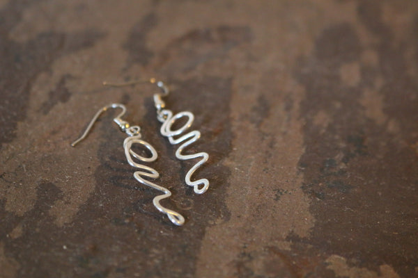 Hand Crafted Silver Wire Earrings