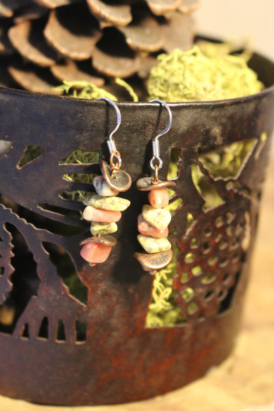 Stacked Pink & Green Earrings