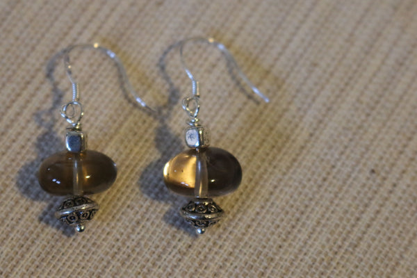 Gray and Silver Earrings