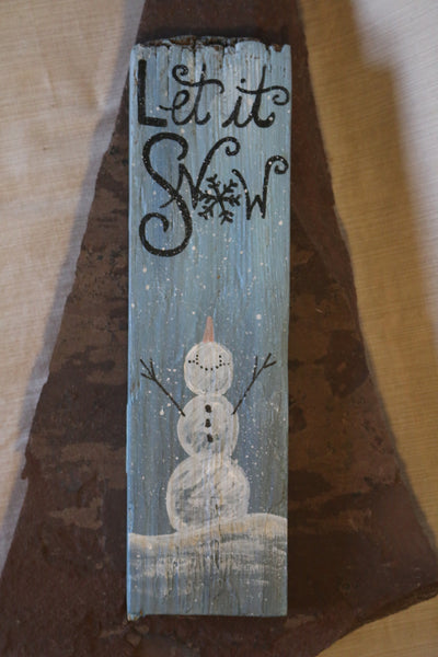 "Let it Snow" Painted Wood Sign