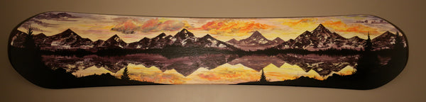"Sunrise over the Tetons" Painted Snowboard (Custom Order)